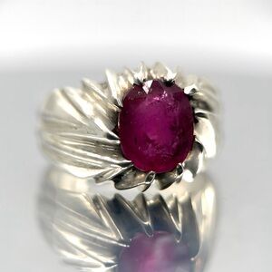 Men’s Natural Ruby Ring - July Birthstone Jewelry - Gift for Him